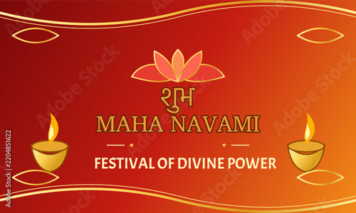 Happy Maha Navami Hindu Festival Celebration with Traditional Decorations