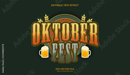 decorative oktoberfest festival editable text effect design