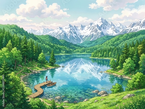 Enchanted Mountain Lake Landscape