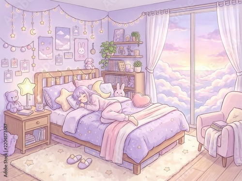 Cozy Pastel Fantasy Bedroom