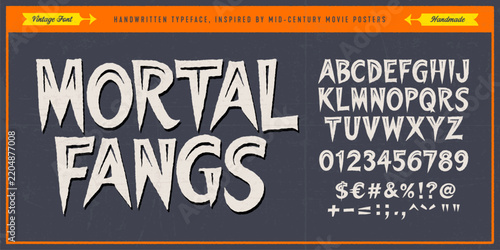 Handwritten Original Typeface Inspired by Vintage Pulp Books, Magazine Covers, B-Movies and Horror Films.