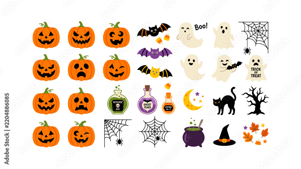 Obraz premium Spooky Silhouette of a Haunted Mansion in a Graveyard with Bats and Moon for Halloween Graphic Illustration