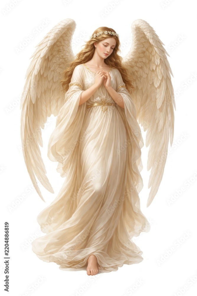 Obraz premium Serene angelic figure with wings.