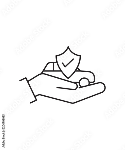 car insurance icon, vector best line icon.