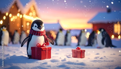 penguins in winter