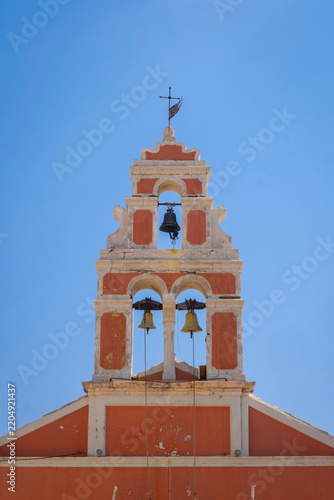 Bell tower of Greek Orthodox church, Gaios, Paxos, Ionian Islands, Greece