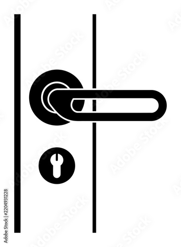Accessible Door Handle silhouette vector illustration for universal access