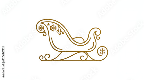Elegant golden ornate sleigh vector illustration