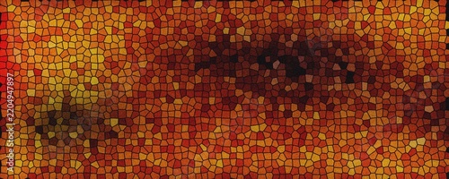 rust orange mosaic texture background, red brown stained glass pattern