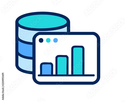 AI Data Assistant Flat Vector Icon