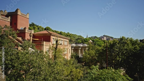 Scenic Architecture and Greenery at Park Guell Barcelona