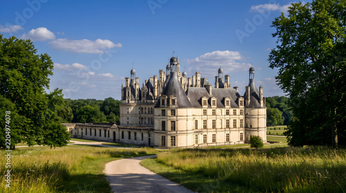 Grandeur of the Loire: Château de Chambord and Summer Meadow Pathway