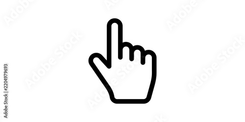 Black hand cursor icon vector illustration on transparent background for click.