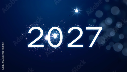 Modern digital year 2027 display
