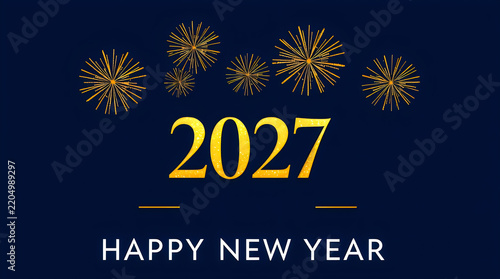 Happy new year 2027 celebration design with confetti