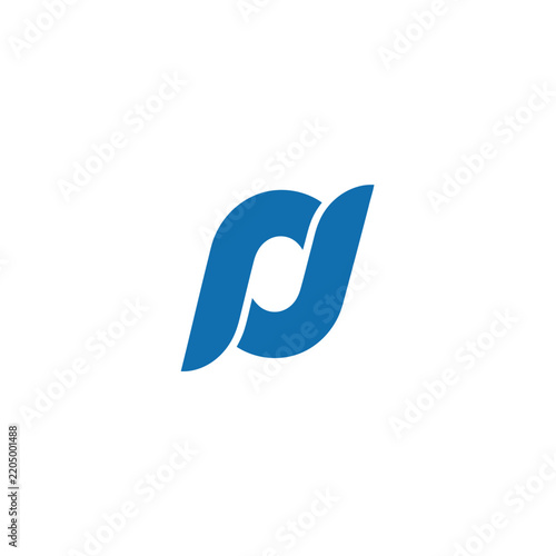 Modern Abstract Blue Symbol on White Background Clean Geometric Logo Design