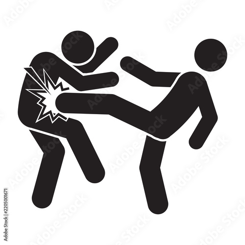 Fight icon. Street fight icon isolated on background vector illustration.