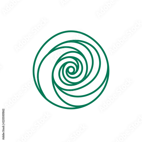 Abstract Swirling Green Circular Design Represents Growth And Motion