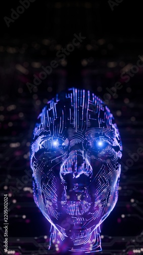 Tech innovation spotlight on neural processing chip representing artificial intelligence infrastructure, automation, and future-ready computing systems in digital industries, 3D Rendering