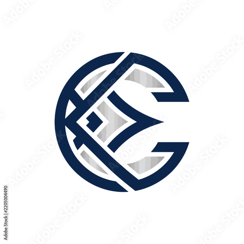 Monogram Logo K C E Intertwined Letters Isolated