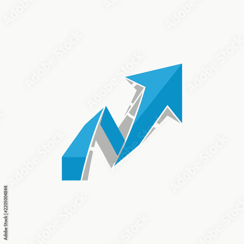 Dynamic Blue Arrow Graph Illustrating Upward Trend and Growth Success