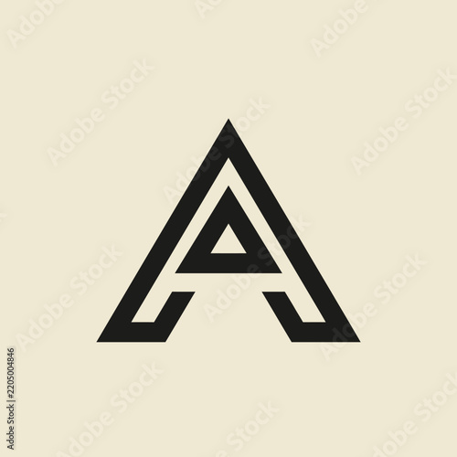 Geometric Letter A Logo Modern Abstract Alphabet Icon Minimalist Design Isolated