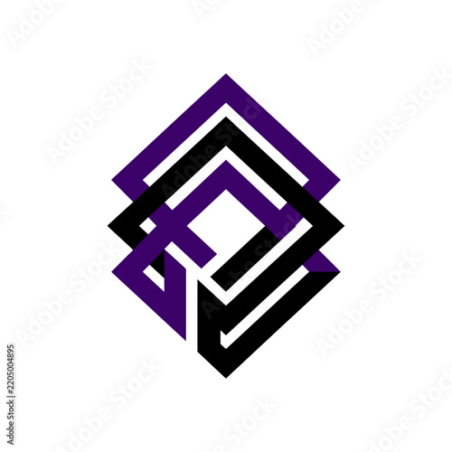 Geometric Logo Symbol Abstract Interlocking Squares Modern Corporate Identity Vector Graphic