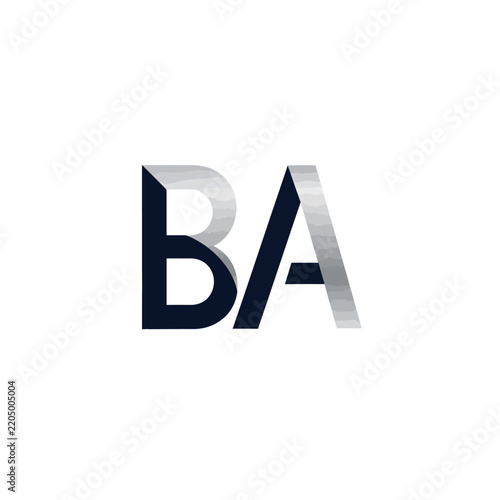 BA Monogram Logo Isolated on Transparent Background