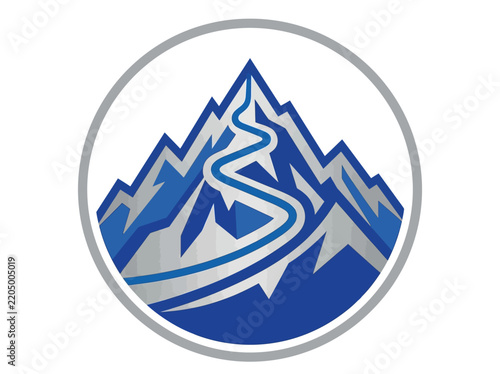 Abstract Mountain Summit Path Symbol Adventure Journey