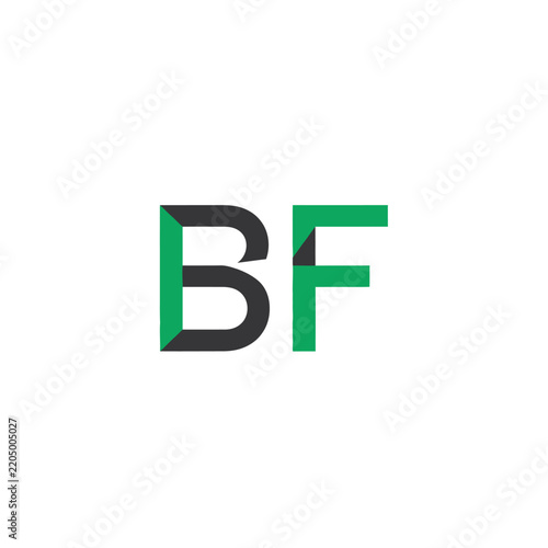 BF Monogram Logo Design Modern Geometric Lettermark Isolated on White Background