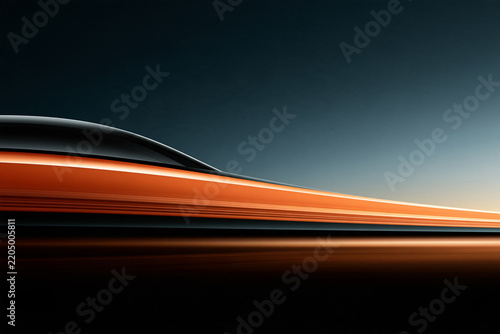 Blurred orange and black motion lines representing high speed travel or transportation