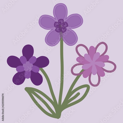 Purple Flower Bouquet Illustration
