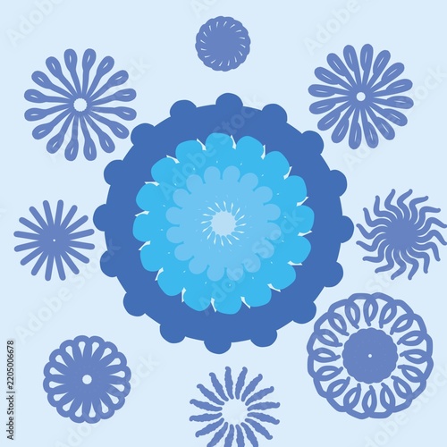 Blue Floral Mandala Illustration