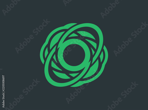 Abstract Green Swirl Design With A Dark Background