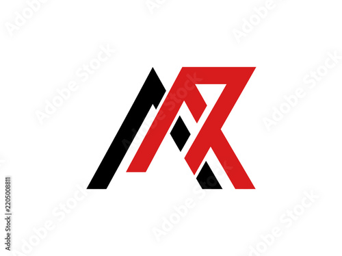 Abstract Geometric Logo Mark With Red And Black Colors