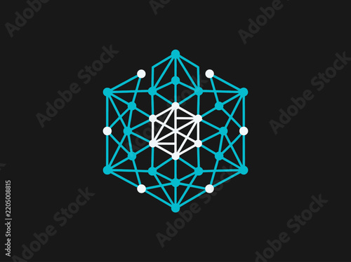 Abstract Geometric Network Structure For Technology And Science Concepts