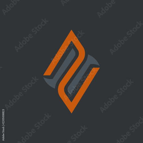 Abstract geometric logo modern symbol orange and grey shapes isolated on transparent background