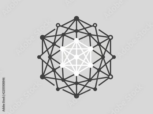 Abstract Geometric Network Structure With Central Illuminated Core