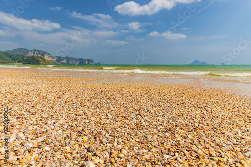 Beautiful beach on the tropical sea at Krabi  Province, Thailand.