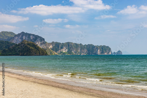 Beautiful beach on the tropical sea at Krabi  Province, Thailand.