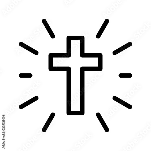 Fotografie Cross Icon Vector Symbol Design Illustration