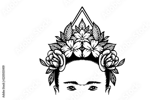 black and white floral ornament