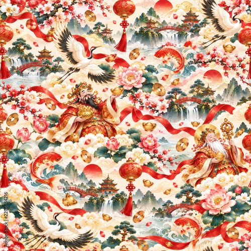 Cute funny animals seamless repeating pattern