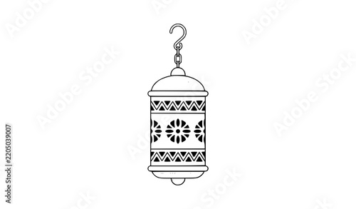 Handcrafted Terracotta Cylindrical Hanging Lantern with Decorative Cutout Pattern