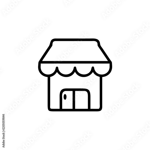 Storefront building outline icon shop store front exterior.