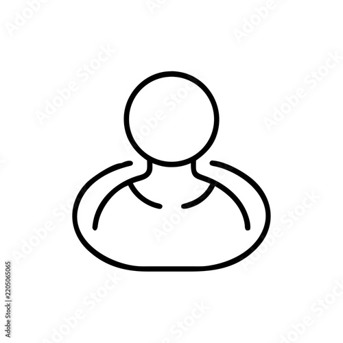 Single person icon in outline style for profile.