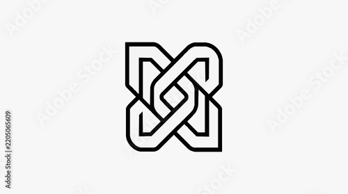Abstract Interlocking Letter X Logo Design with Geometric Patterns