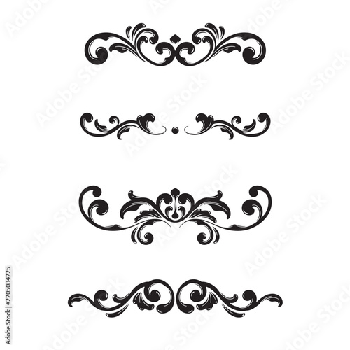 Elegant Decorative Swirl Ornament Set