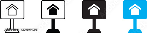 House sign for real estate in various outline and solid styles