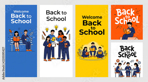 vector illustration of beck to school 